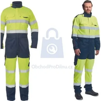 Pracovní kombinéza Kombinéza pracovní MULTINORM PICK PM HV, CERVA žlutá/navy, M, balení 1 ks