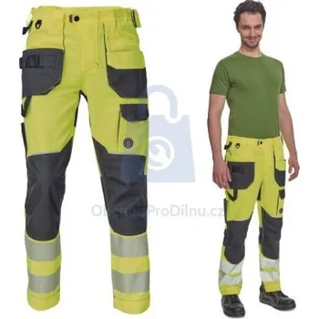 montérky Kalhoty pracovní do pasu SHELDON HV, CERVA žlutá, 64, balení 1 ks