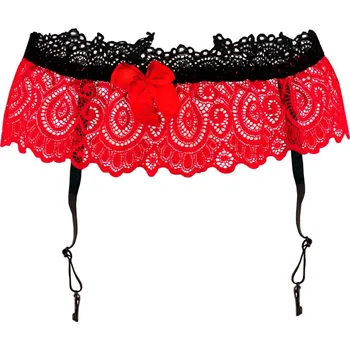 Kalhotky Floriana charm sexy podvazkový pás kovová ozdoba 9943 L červená