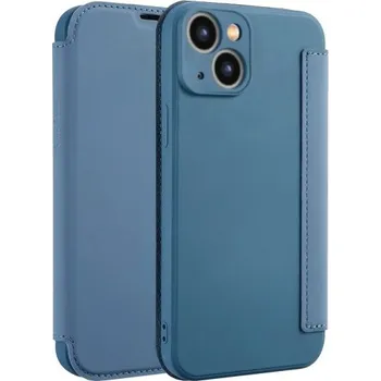 Pouzdro na mobilní telefon Peněženkové pouzdro ze silikonu a PU kůže pro iPhone 15 - tmavě modré