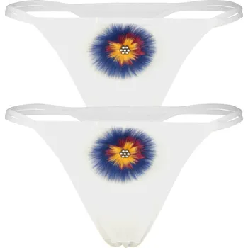 Kalhotky Donatella sexy tanga s peřím - dvojbal L bílá
