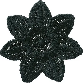 Nažehlovačka Krajkový květ černý 3,6 x 3,6 cm Monoquick