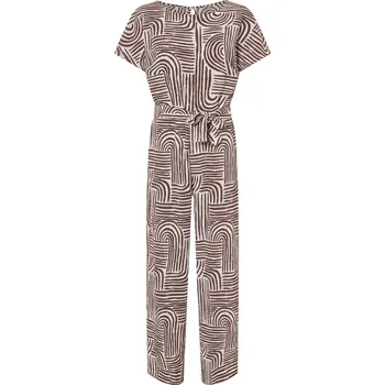 Dámský overall esmara® Dámský overal, s odnímatelným páskem na zavazování (hnědá/vzor, L(44/46))