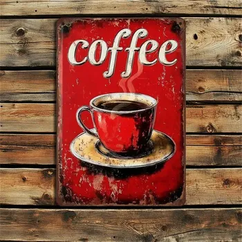 Plechová cedule BAF RETRO plechová cedule 2D - COFFEE 30 X 20 cm