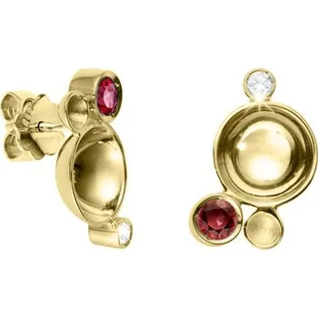 Náušnice JK Zlaté náušnice s přírodními rubíny a diamanty Diamant 14 kt ZNPL062Z-01-1400