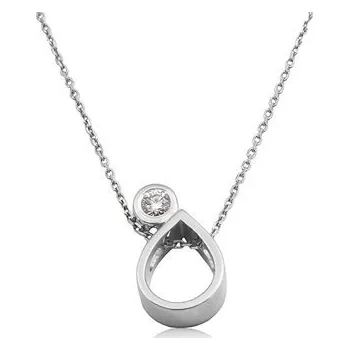 Přívěsek JK Zlatý přívěsek kapka s přírodním diamantem Diamant 14 kt 0,10 ct (3,0 mm) ZZVO096B-99-1000