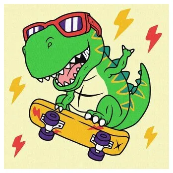 Set školních potřeb Malowanie po numerach - Fajny dinozaur Kids