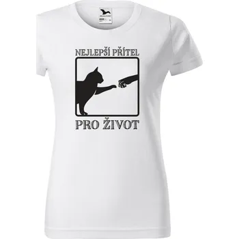 Dámské tričko Dámské tričko s potiskem Nejlepší přítel Barva trička: Bílá - 00, Velikost: 3XL