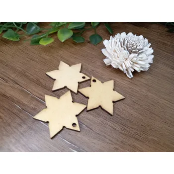 Vánoce Dřevěná hvězda dekorace na stromeček 10 ks