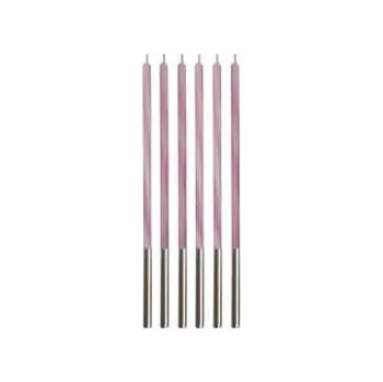 Dortová svíčka Dortové svíčky 6 ks Candy růžové