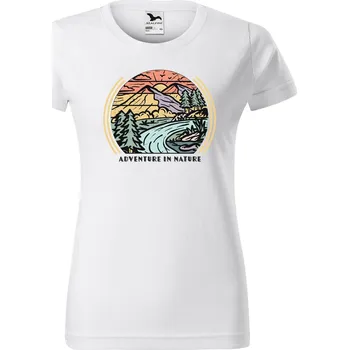 Dámské tričko DOBRÝ TRIKO Dámské tričko s potiskem Adventure in nature Barva: Bílá, Velikost: 3XL