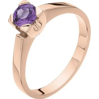 Prsten JK Zlatý prsten s přírodním ametystem Velikost prstenu: 46 Ametyst 14 kt ZPRA019C-46-0800