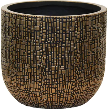 Květináč Capi Nature Skin Planter Ball Black Gold Ø 9 cm / V 8 cm
