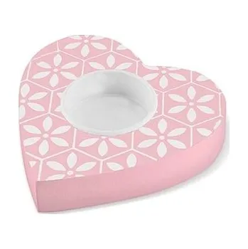 Svícen PAW svícen na čajovku CUTE HEART růžový