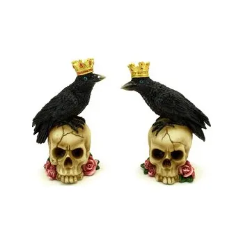 Dekorace - Vrána - koruna - lebka - růže
