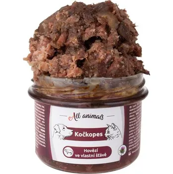 Krmivo pro psa ALL ANIMALS Kočkopes sklo Hovězí ve vl. šťávě 200g