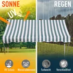 OUTSUNNY Výškově nastavitelná přenosná markýza vhodná na balkon 200 x 150 cm zelenobílá