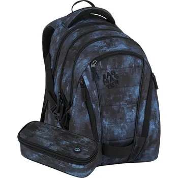 Studentský batohový 3-dílný set Bagmaster BAG 25 B ČERNO-MODRÝ (batoh,pouzdro)