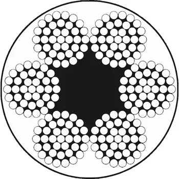 Lano Pozinkované lano potažené PVC 6x37-FC Lano - průměr: 14 mm, PVC barva: Černé, Průměr včetně PVC: 16 mm