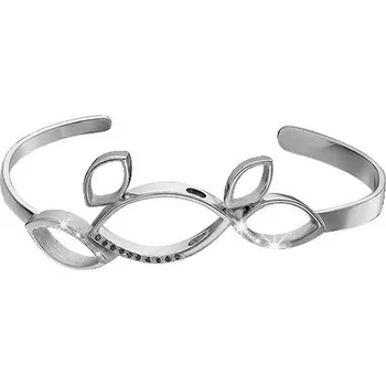 Náramek JK Zlatý náramek s přírodními černými a čirými diamanty 14 kt ZR54208