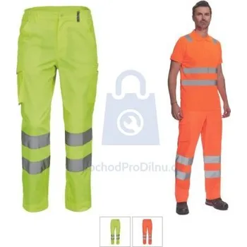 montérky Kalhoty pracovní do pasu VIGO HV, CERVA žlutá, 64, balení 1 ks