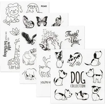 kreativní sada Silikonová razítka pro scrapbooking, 4 listy