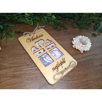 Obálka Dekohra.eu Dřevěná narozeninová obálka na peníze 9x16,2cm Přírodní dřevo