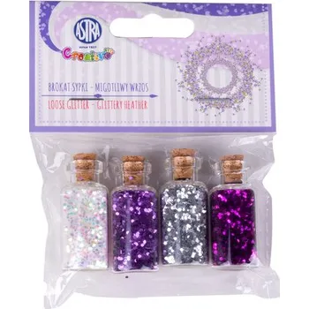 Set školních potřeb Brokat sypki 4x3g buteleczki szklane - Migotliwy wrzos, Astra