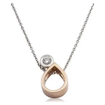 Přívěsek JK Zlatý přívěsek kapka s přírodním diamantem Diamant 14 kt 0,10 ct (3,0 mm) ZZVO096G-99-1000