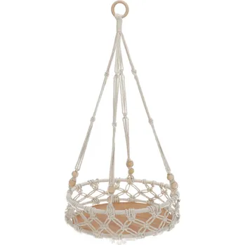 Květináč Home Styling Collection Závěsný květináč MAKRAMA, Ø 65 cm, béžový