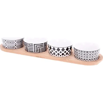 EH Excellent Houseware Sada pro servirování svačinu, 4 misky, porcelán