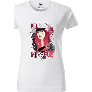Dámské tričko DOBRÝ TRIKO Dámské tričko s potiskem Raining fire Barva: Bílá, Velikost: 3XL