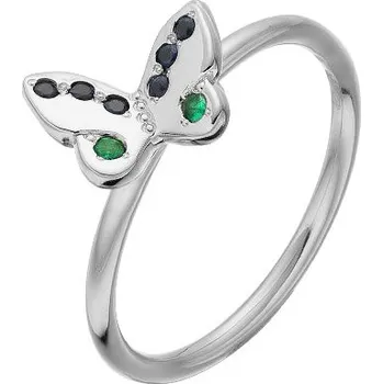 Prsten JK Zlatý prsten s přírodními safíry a smaragdy Velikost prstenu: 46 Safír modrý 14 kt ZPMO025B-46-0001