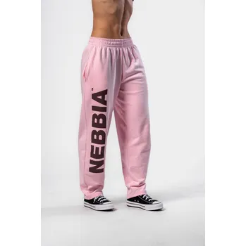 NEBBIA Volné baggy tepláky BOYFRIEND STYLE růžové S