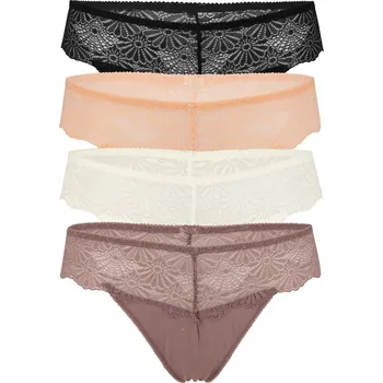 Kalhotky Aina krajková dámská tanga - 4bal L vícebarevná