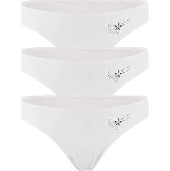 Kalhotky Flavia bavlněné kalhotky s kamínky - 3bal L bílá