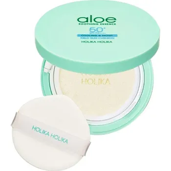 Přípravek na opalování Holika Holika Aloe Soothing Essence Mild Sun Cushion SPF 50+ - Pleťový opalovací krém v houbičce 25 g
