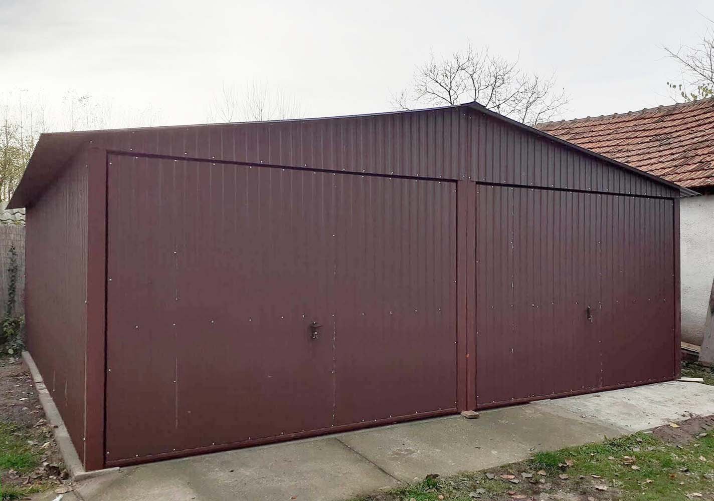Plechová garáž 7x5 - 2x výklopná vrata