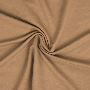 Bavlněný úplet elastický camel 160 g/m2