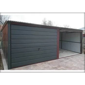 Přístřešek na auto Plechová garáž 6 × 5 antracitová