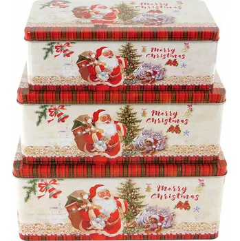Dóza na potraviny PROHOME - Dóza sada 3ks vánoční Merry Christmas různé motivy