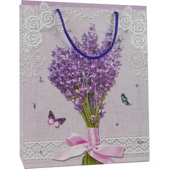 PROHOME - Taška dárková 26x32x10cm Levandule