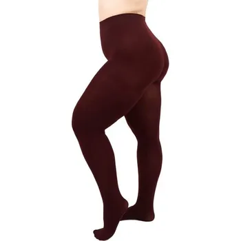 Dámské punčochy Giulia dámské nadměrné elastické mikrovláknové punčocháče s klínem 70DEN marsala 3XL