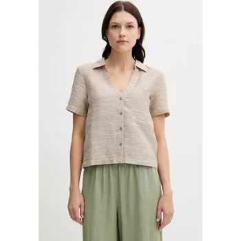 Pánská košile Košile s příměsí lnu United Colors of Benetton 5YPVDQ0BX béžová 80X, vel. XL