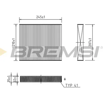 Kabinový filtr Filtr vzduchu v interiéru BREMSI FC0094