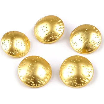 Knoflík Výprodej - Kovový knoflík jemně tepaný velikost 38" - žluté zlato 20ks Varianta: 6 (38") žluté zlato, Balení: 5 ks