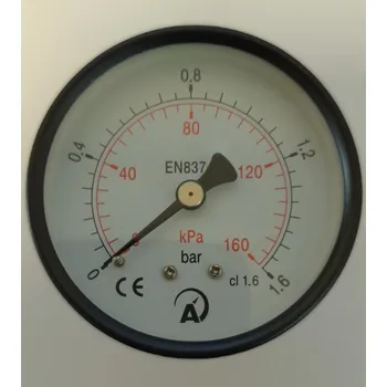 Manometr standardní pr.63mm zadní přípoj G1/4" 0-1,6 bar/0-160 kPa