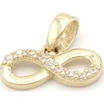 Zlatý přívěsek nekonečno zdobený zirkony 0,45g