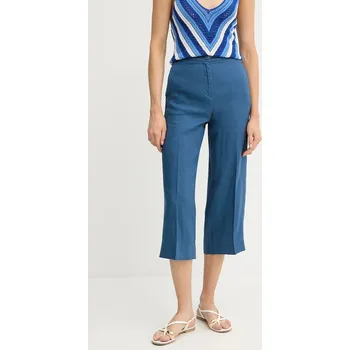 Dámské kalhoty Lněné kalhoty United Colors of Benetton 4AGHDF08M modrá 95X, vel. 38