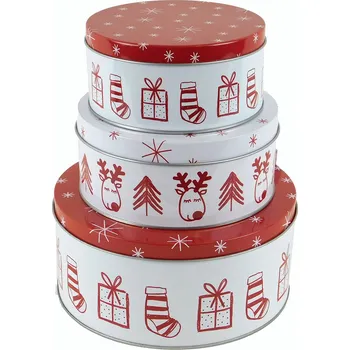 Dóza na potraviny PROHOME - Dóza sada 3ks vánoční Dárek